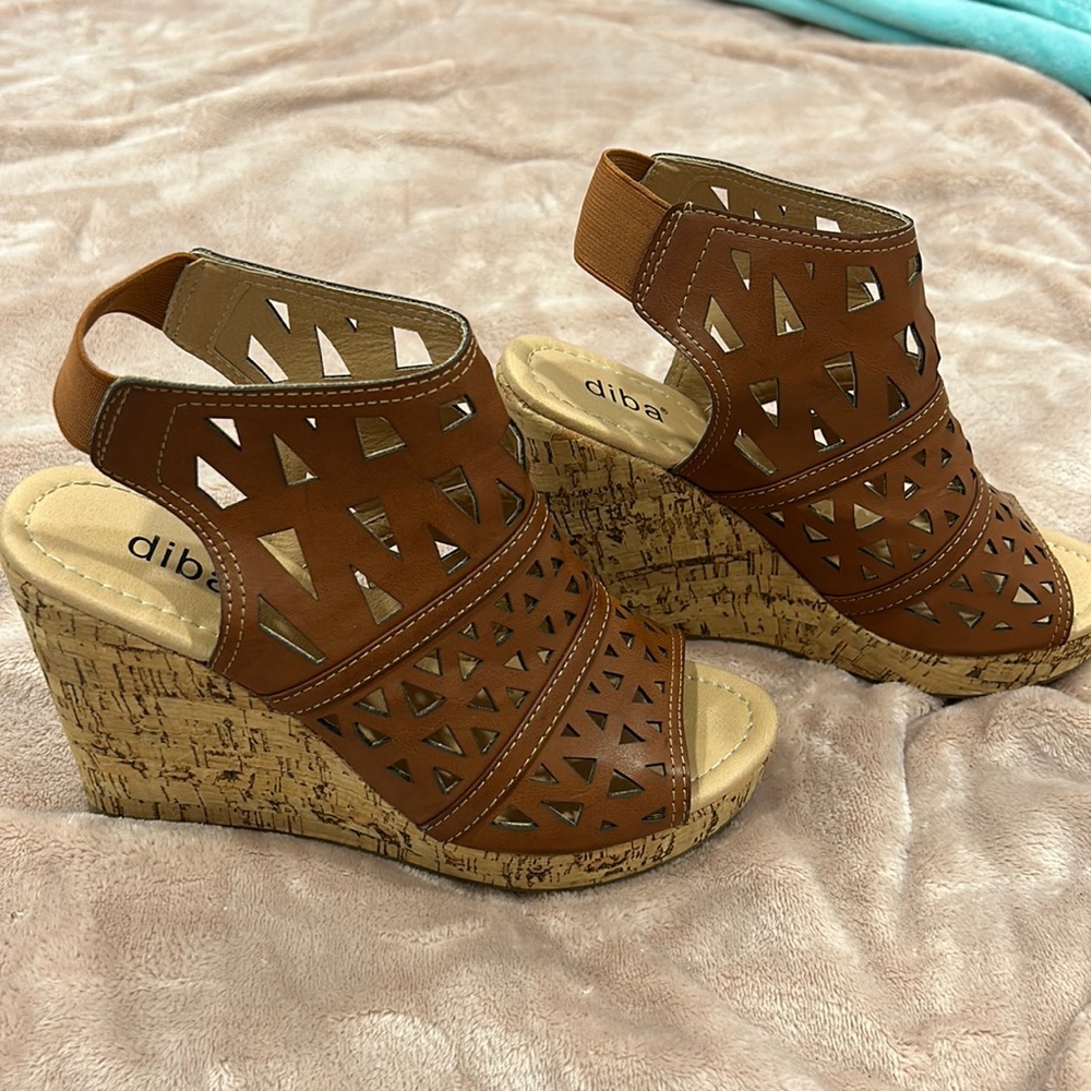 Diba brown wedges, size 7